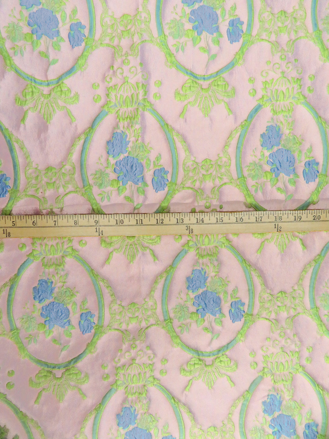 Dusty Pink/Pastel Blue/Cambridge Blue/Multi 100% Polyester Floral Weave Jacquard  - NY Designer - 62W