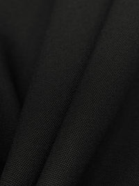 Noir Black 100% Worsted Wool Twill Suiting - NY Designer - 60W