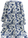 Off-White/Dark Denim/Muted Navy/Multi 100% Rayon Floral Paisley Print Challis 42W