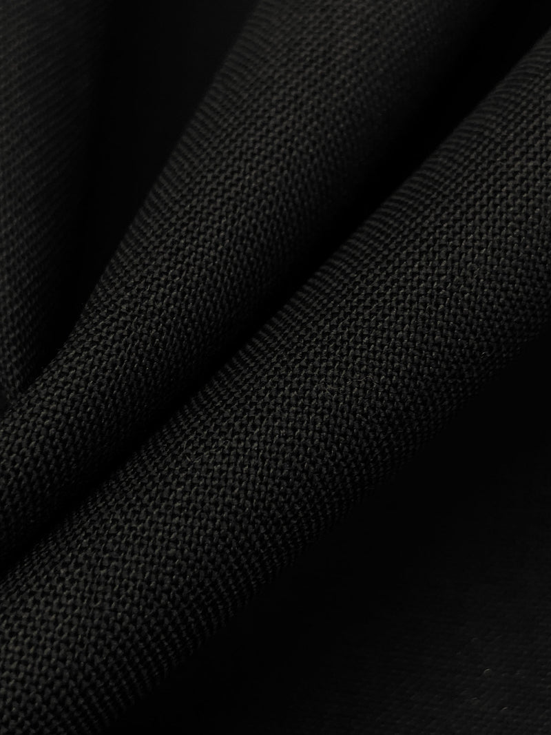 Phantom Black 100% Worsted Wool Tropical Weight Suiting - NY Designer - 58W