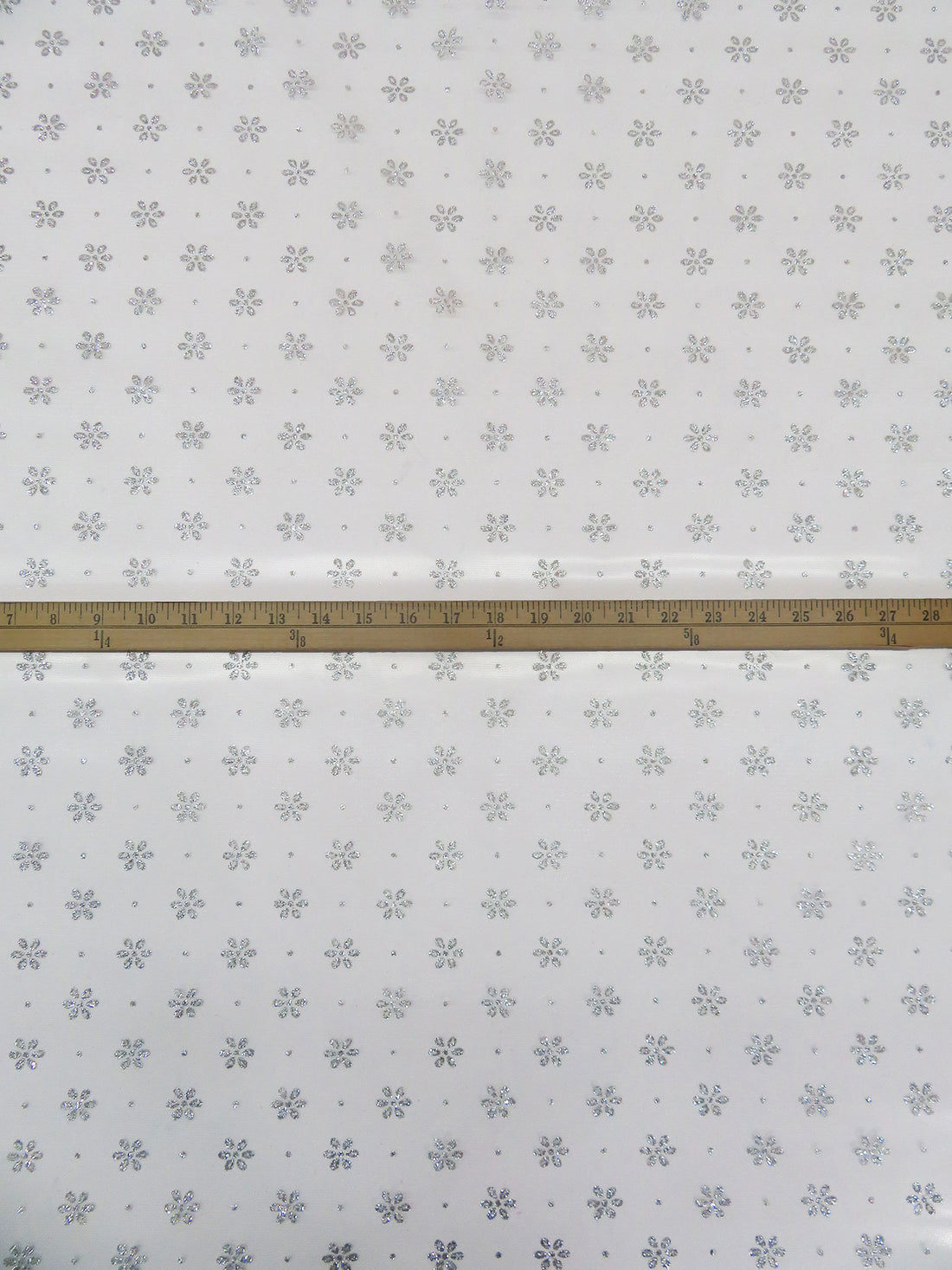 Silver 100% Nylon Floral & Dot Glitter Netting 60W