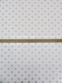 Silver 100% Nylon Floral & Dot Glitter Netting 60W