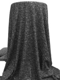 Black/White Rayon/Polyester/Lycra Space-Dyed Brushed Wide Rib Sweater Knit - Michael Stars - 54W