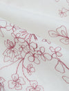 Antique White/Mauve Rose 100% Cotton Floral Embroidered Voile 56W