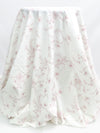 Antique White/Mauve Rose 100% Cotton Floral Embroidered Voile 56W