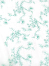 Whitesmoke/Caribbean Green 100% Cotton Floral Embroidered Voile 56W