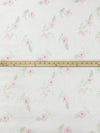 White/Amaranth Pink/Medium Spring Bud Cotton/Lycra Embroidered Floral Stretch Poplin Shirting 49W