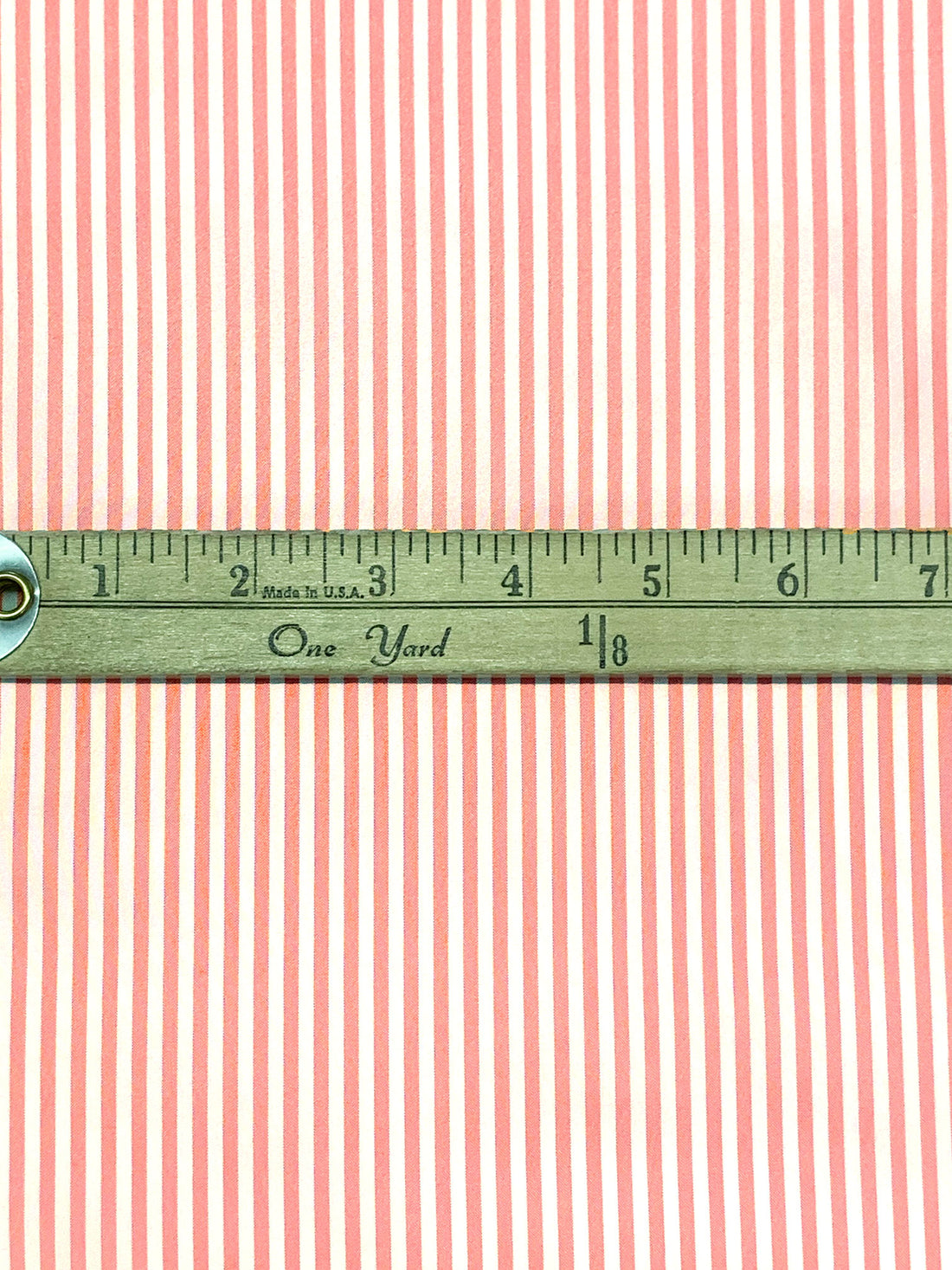 Coral/Off-White 100% Polyester Vertical Stripe Lining 58W