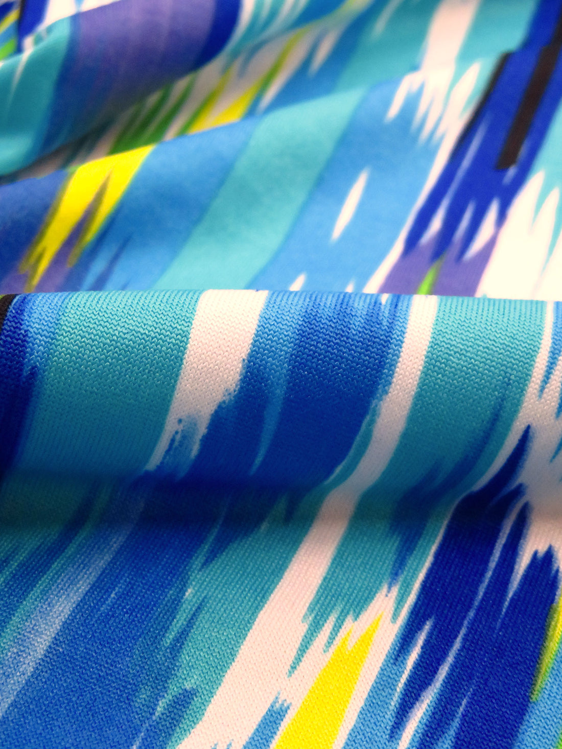 Dusty Purple/Pacific Blue/Dark Blue/Multi Nylon/Lycra Abstract Print Jersey Knit 56W