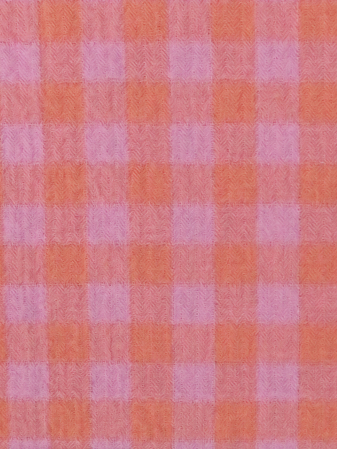 Tangerine/Taffy Pink 100% Cotton Yarn-Dyed Plaid Gauze - NY Designer - 53W