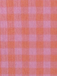 Tangerine/Taffy Pink 100% Cotton Yarn-Dyed Plaid Gauze - NY Designer - 53W