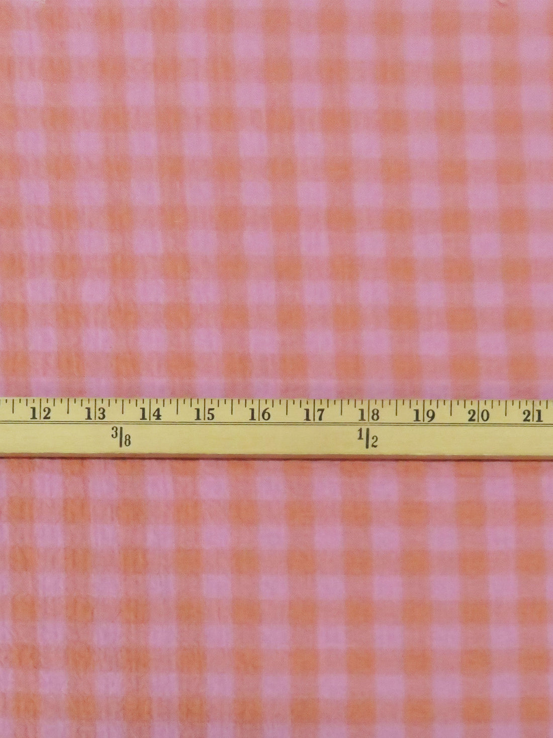 Tangerine/Taffy Pink 100% Cotton Yarn-Dyed Plaid Gauze - NY Designer - 53W