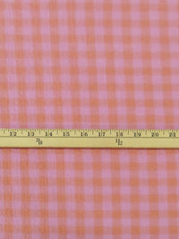 Tangerine/Taffy Pink 100% Cotton Yarn-Dyed Plaid Gauze - NY Designer - 53W
