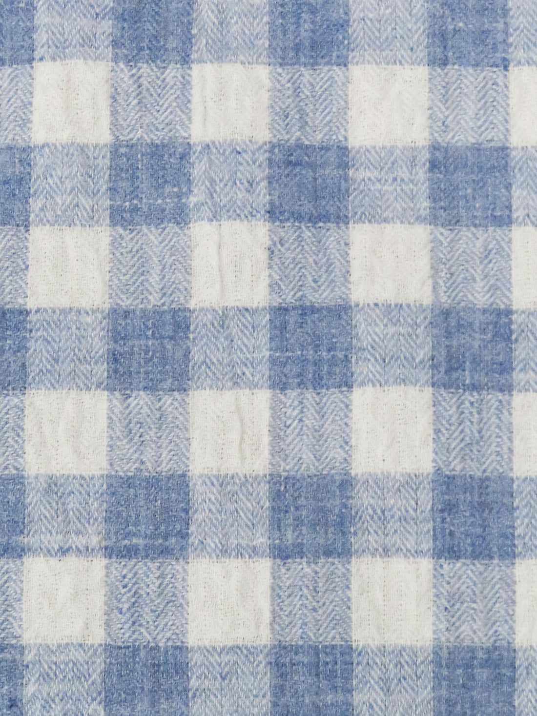 Pale Cornflower/Rice White 100% Cotton Yarn-Dyed Plaid Gauze - NY Designer - 52W