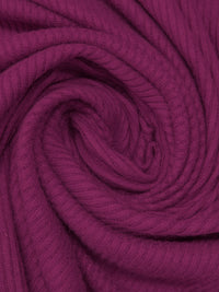 French Plum Purple Rayon/Polyester/Lycra Space-Dyed Brushed Wide Rib Sweater Knit - Michael Stars - 53W
