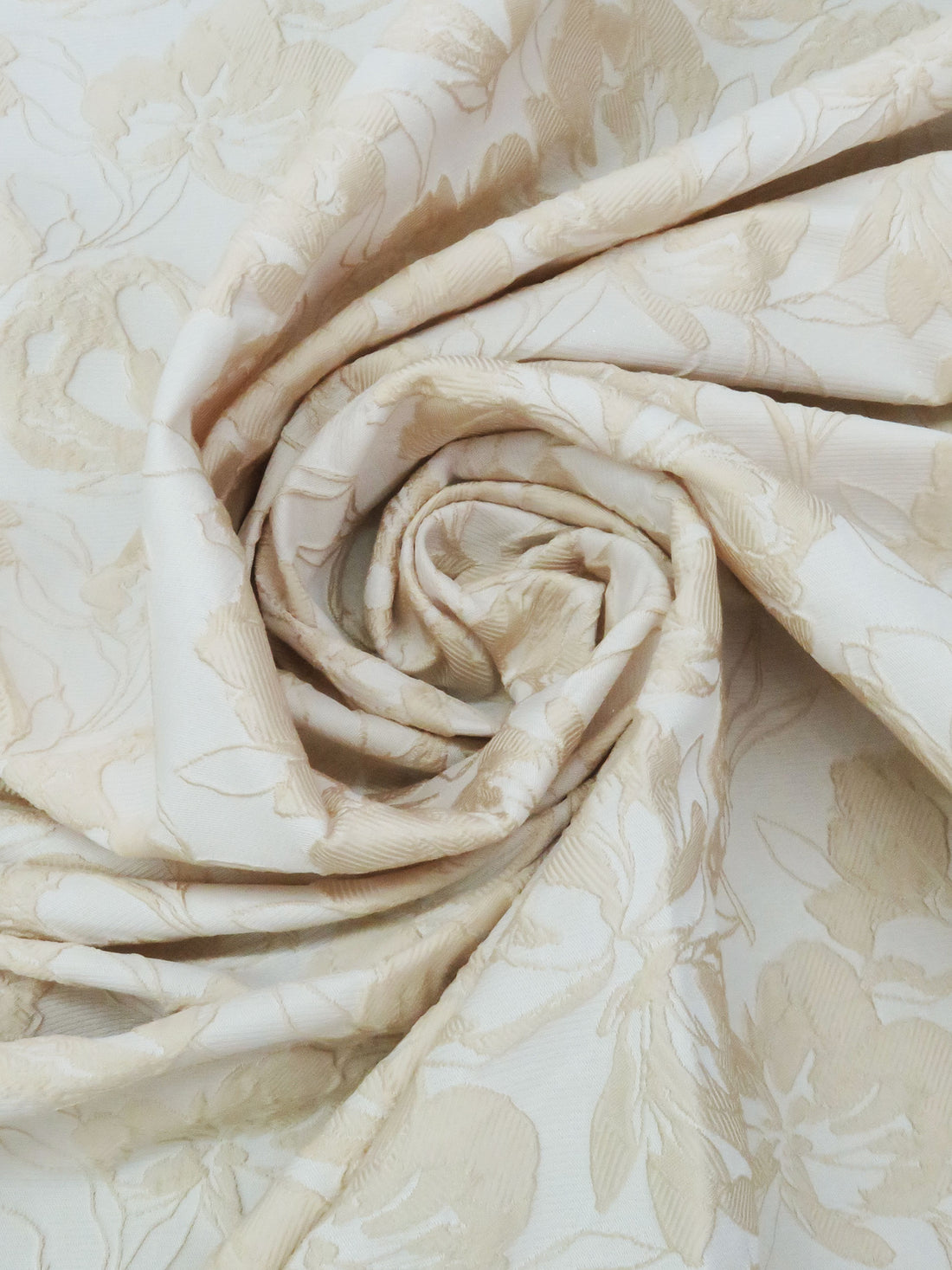 Shortbread/Ivory Polyester/Nylon Floral Jacquard Woven 46W