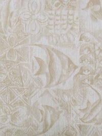 Sandy Beige/Off-White Polyester/Cotton Fish Tile Jacquard Weave Shirting - NY Designer - 54W