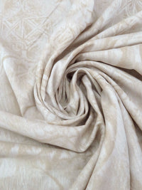 Sandy Beige/Off-White Polyester/Cotton Fish Tile Jacquard Weave Shirting - NY Designer - 54W