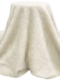 Ivory Bone 100% Polyester Sherpa Faux Fur - NY Designer - 58W