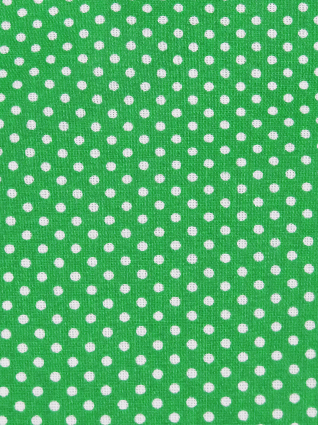 Clover Green/White Cotton/Polyester Mini Polka Dot Print Broadcloth 60W