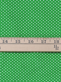 Clover Green/White Cotton/Polyester Mini Polka Dot Print Broadcloth 60W