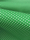 Clover Green/White Cotton/Polyester Mini Polka Dot Print Broadcloth 60W