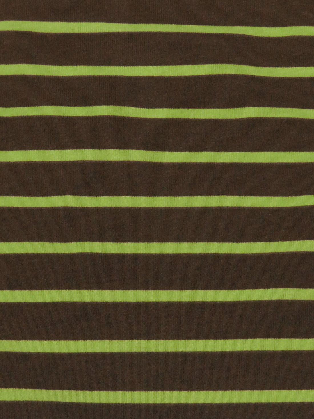 Dark Chocolate Brown/Pear Green Cotton/Lycra Horizontal Stripe Print Jersey Knit 70W