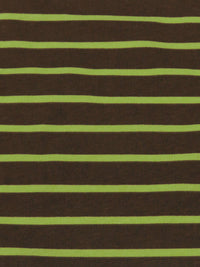 Dark Chocolate Brown/Pear Green Cotton/Lycra Horizontal Stripe Print Jersey Knit 70W