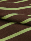 Dark Chocolate Brown/Pear Green Cotton/Lycra Horizontal Stripe Print Jersey Knit 70W