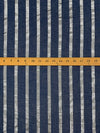 Prussian Blue/Silver Rayon/Metallic Vertical Stripe Voile 56W