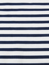 White/Deep Sapphire Blue Cotton/Lycra Horizontal Stripe Print Jersey Knit 72W