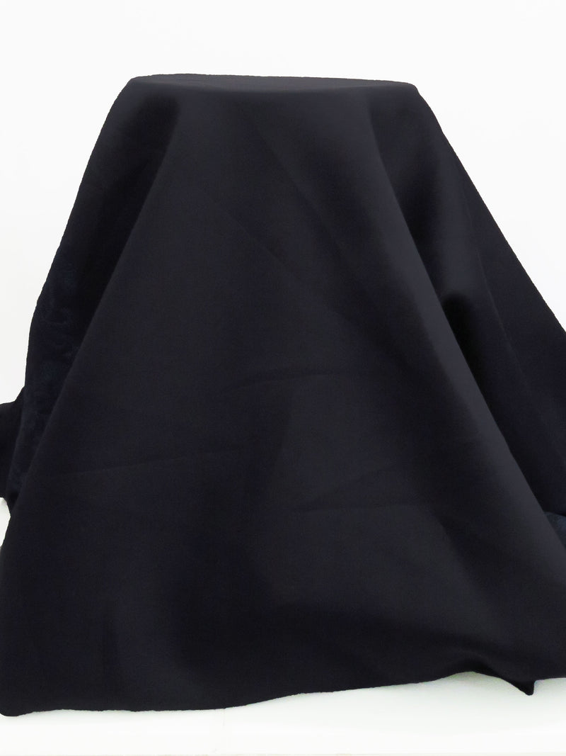 Midnight Navy/Dark Ocean Blue 100% Polyester Double Border Floral Embroidered Scuba Spacer Knit - NY Designer - 63W