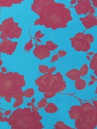 Pacific Blue/Berry Wine 100% Polyester Rose Jacquard Woven 59W