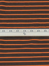 Coffee Bean/Deep Carrot Cotton/Lycra Horizontal Stripe Print Jersey Knit 70W