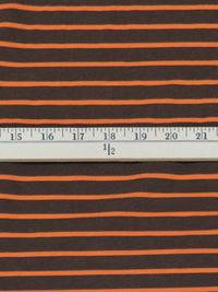 Coffee Bean/Deep Carrot Cotton/Lycra Horizontal Stripe Print Jersey Knit 70W