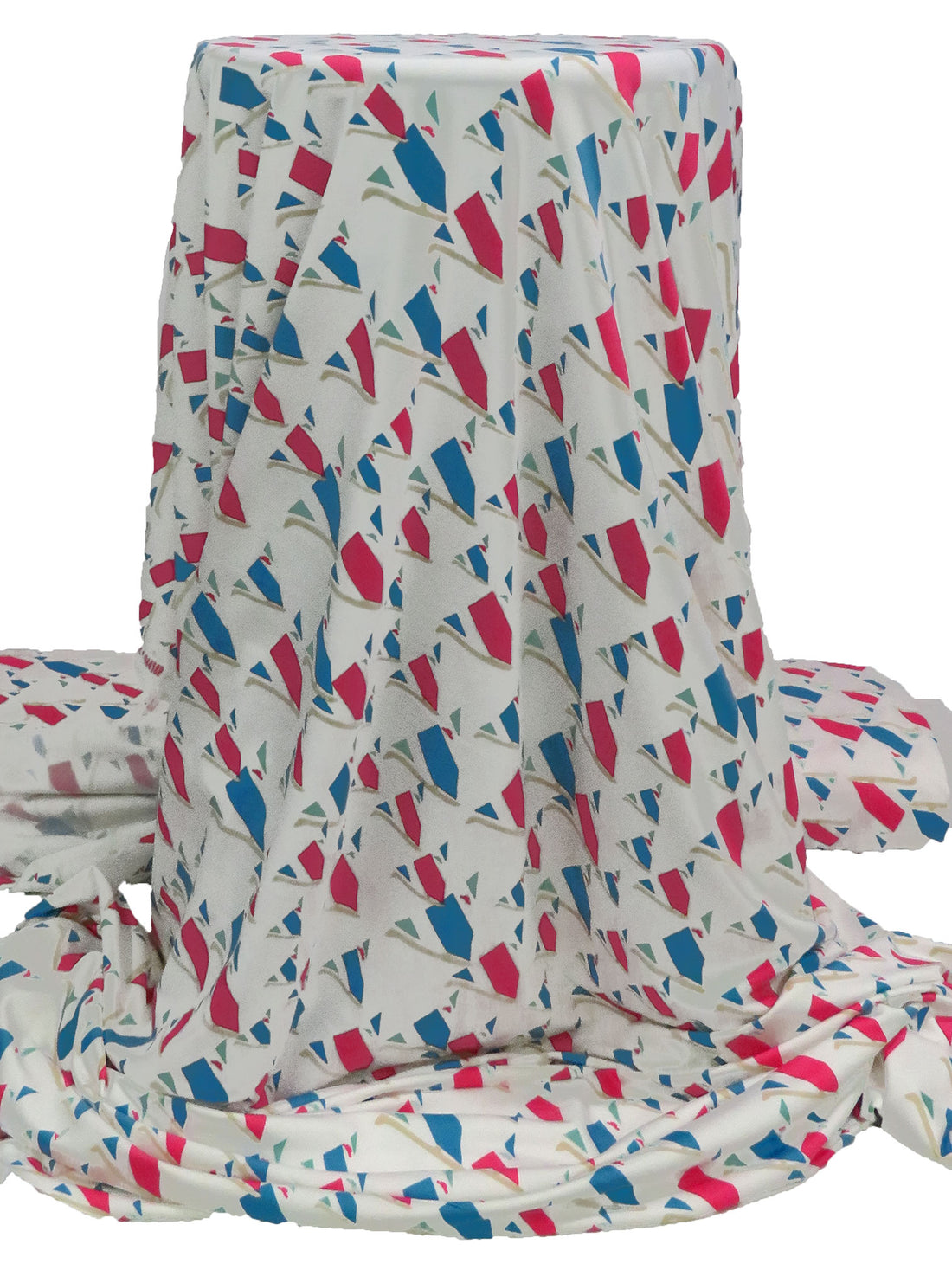 Rose Red/Teal/Light Green/Multi Boat Print Polyester/Lycra Jersey Knit 60W
