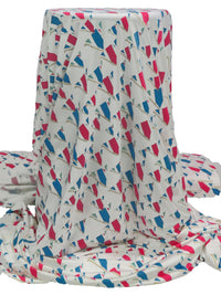 Rose Red/Teal/Light Green/Multi Boat Print Polyester/Lycra Jersey Knit 60W
