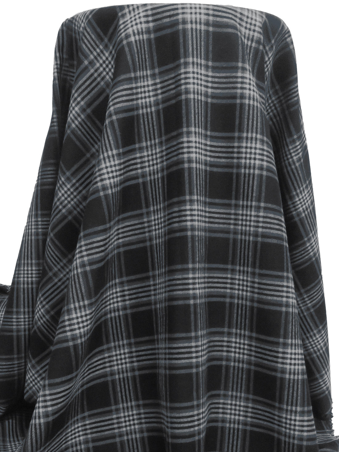 Black/Pastel Gray/Mid Gray/Multi 100% Polyester Plaid Weave Suiting 57W