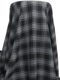 Black/Pastel Gray/Mid Gray/Multi 100% Polyester Plaid Weave Suiting 57W