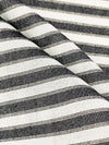 White/Black/Pale Gold Rayon/Metallic Horizontal Stripe Voile 56W