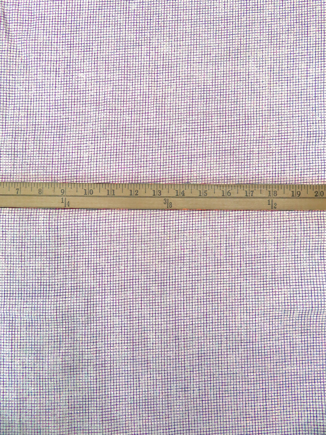 White/Dark Purple 100% Linen Printed Grid Linen Suiting 58W