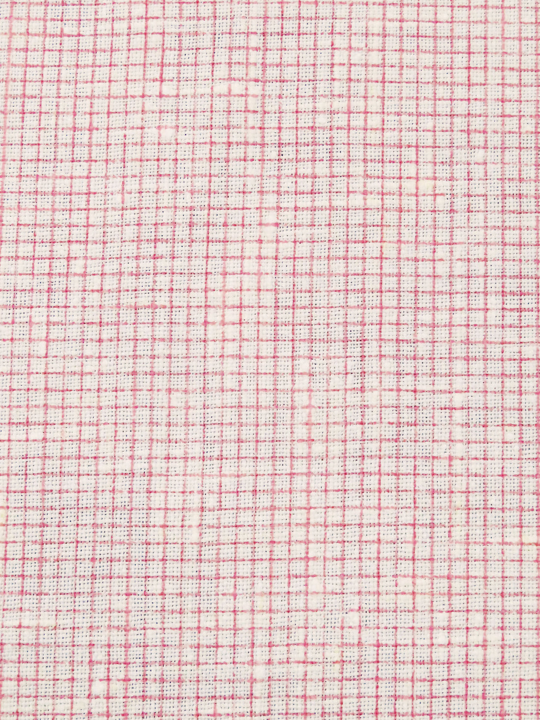 Off-White/Coral Pink 100% Linen Printed Grid Linen Suiting 58W