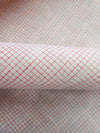 Off-White/Coral Pink 100% Linen Printed Grid Linen Suiting 58W