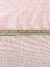 Off-White/Coral Pink 100% Linen Printed Grid Linen Suiting 58W