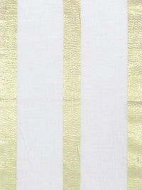 White/Brassy Gold Rayon/Metallic Vertical Stripe Voile 56W