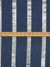 Navy/Silver Rayon/Metallic Vertical Stripe Voile 58W