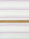 Soft White/Grape Purple Rayon/Metallic Horizontal Stripe Voile 56W