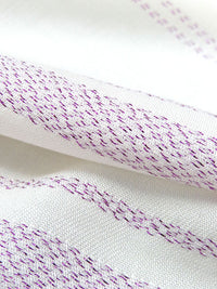 Soft White/Grape Purple Rayon/Metallic Horizontal Stripe Voile 56W