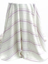 Soft White/Grape Purple Rayon/Metallic Horizontal Stripe Voile 56W