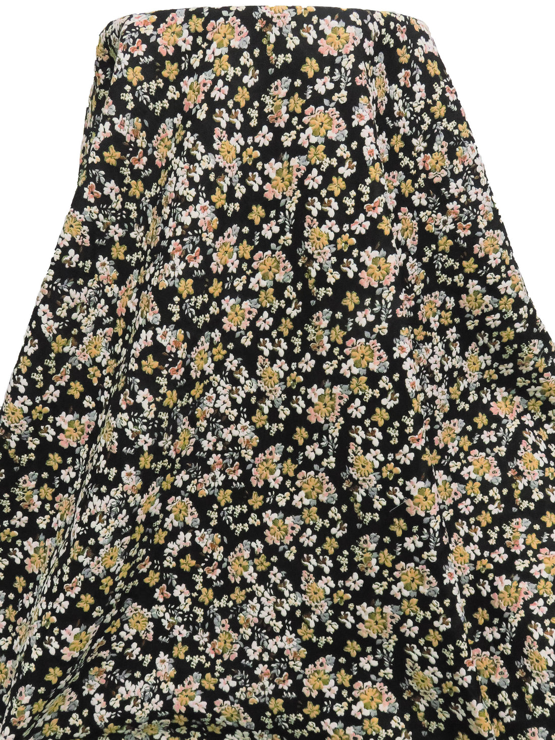 Black/Sun/White/Multi 100% Polyester Small Floral Weave Jacquard - NY Designer - 62W
